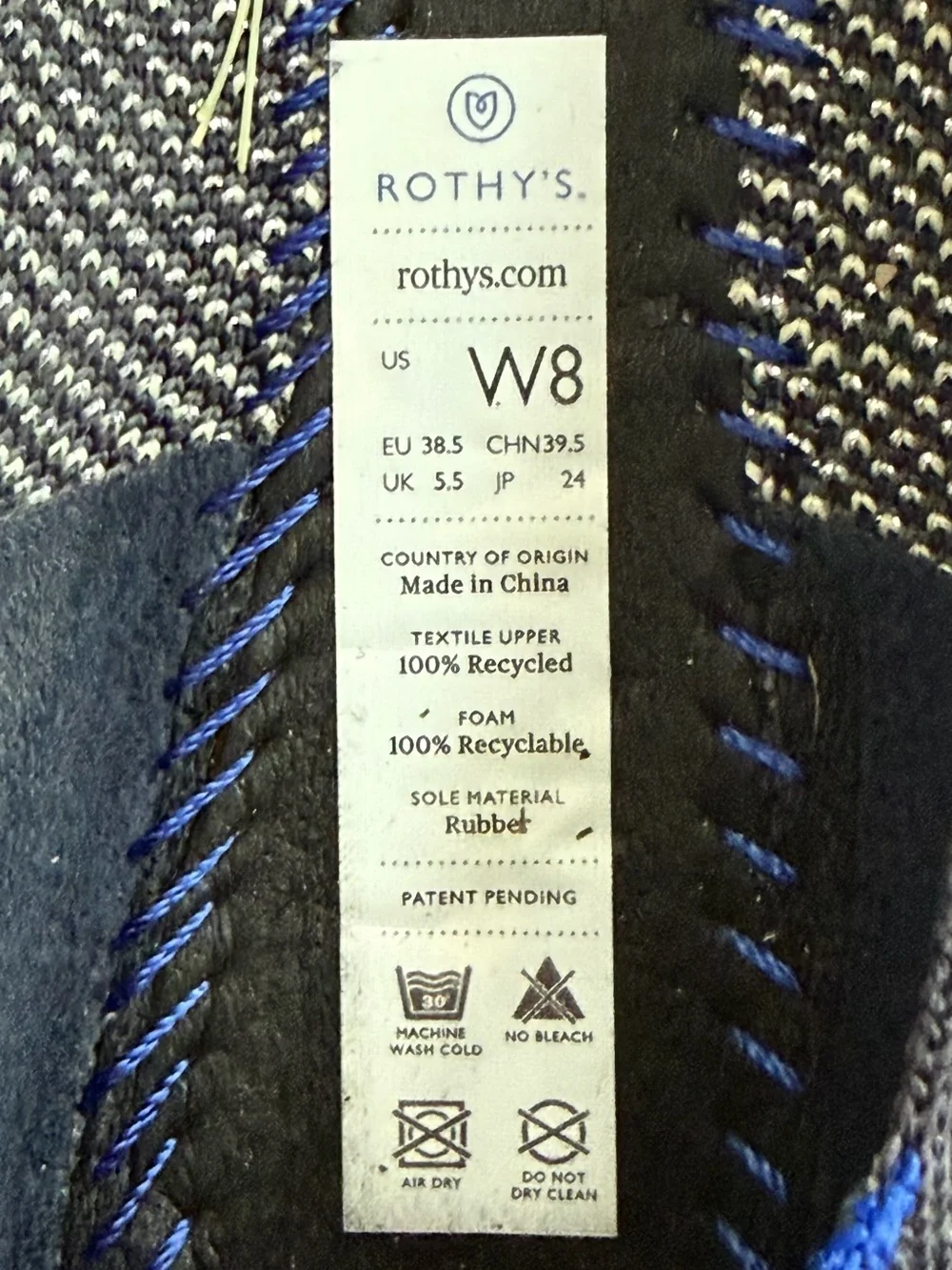 Rothy's Limited Edition The Point Toe Slate Metallic Flats Retired Size 8 NWOB
